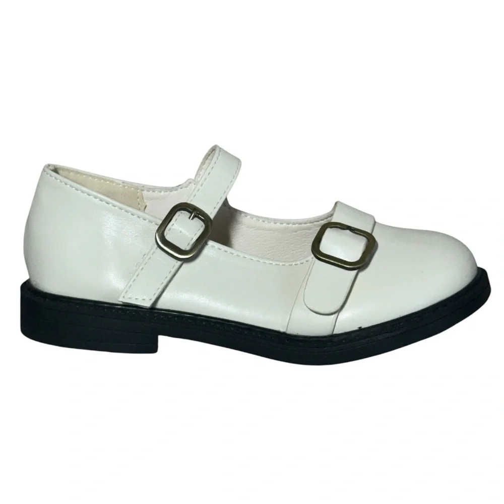 Stylish Cream Kids Shoes with Buckle‎